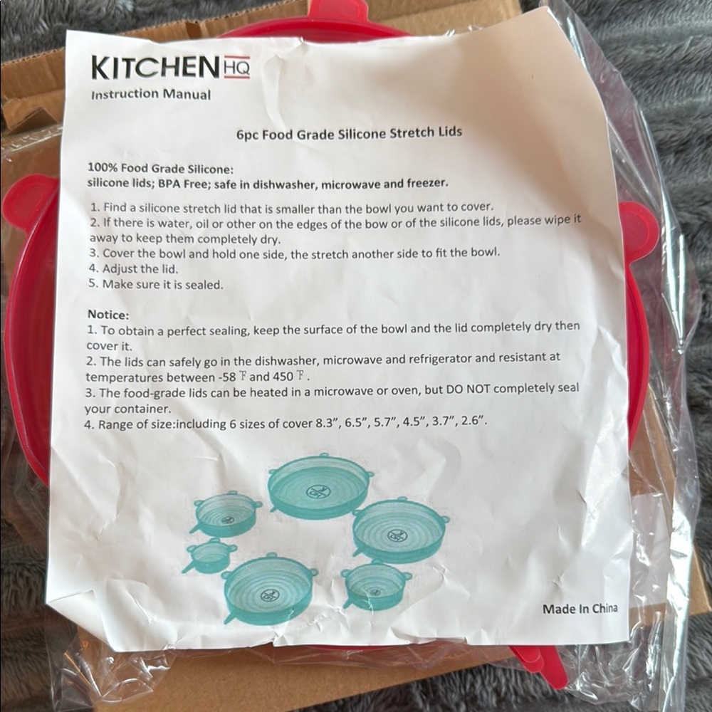 Red Silicone Stretch Lids Set